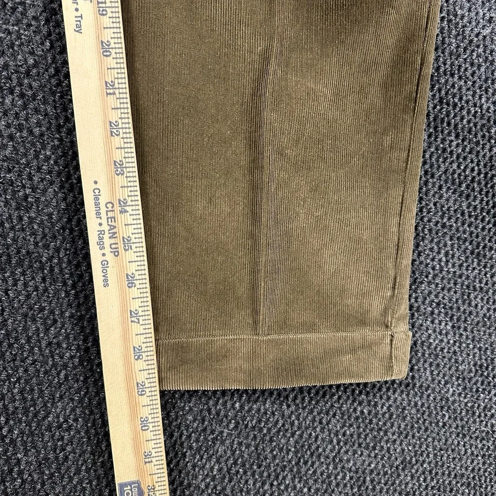 Y2K Dockers Corduroy Pants Mens 36x29 Brown Relaxed Fit Pleated Wide Wale Cuffed